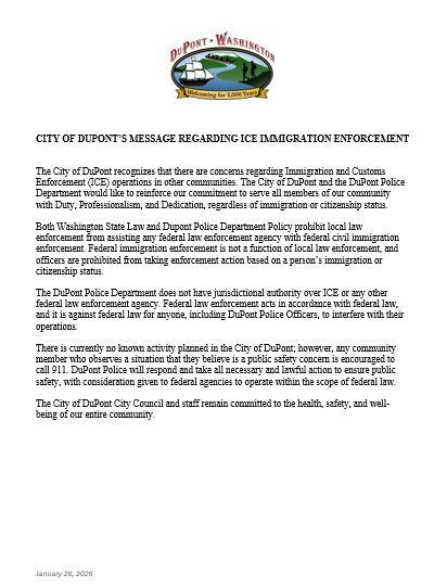 City of DuPont logo and text.