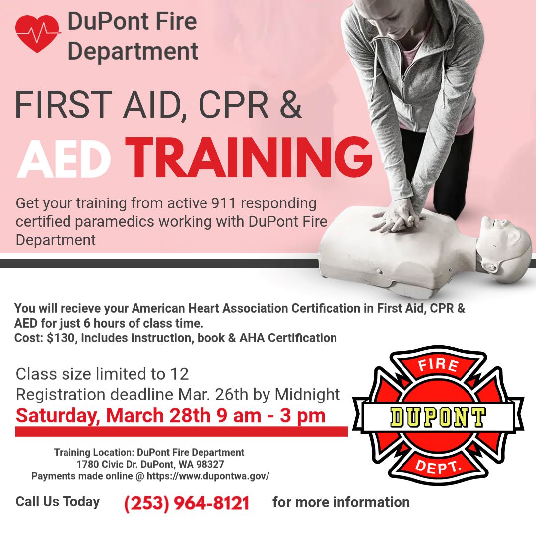 First Aid And CPR Training Flyer 3-28-2026